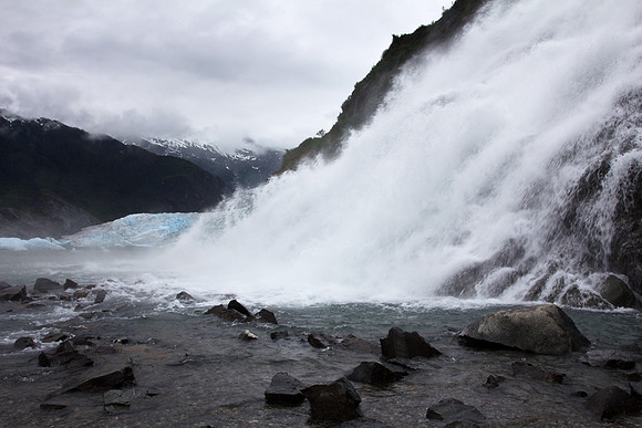 Nugget Falls and Mendenhall Glacier